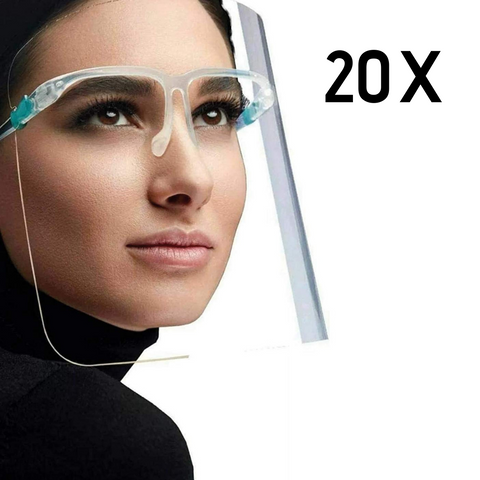 Extra Cover 20 X Face Shields | Peel Off Fully Protective Film